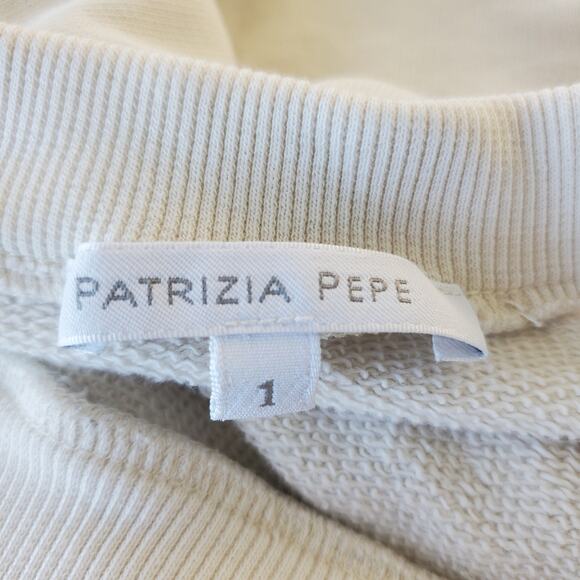 Patrizia Pepe Ripped Collar Sweatshirt Size 1 US M EUC - Picture 3 of 5
